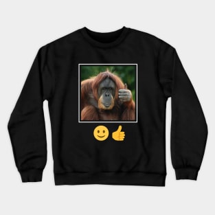 Orangutan Thumbs Up Emoji Crewneck Sweatshirt